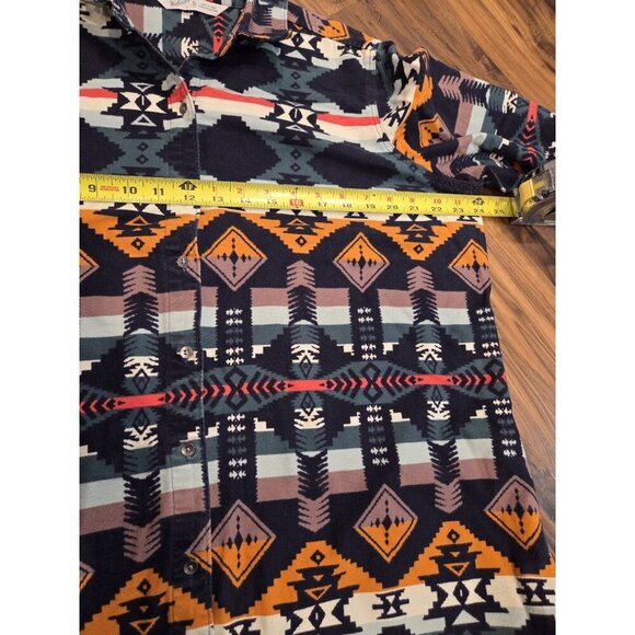 Woolrich Aztec Flannel Button Down Shirt Womens Sz XL Southwest Cotton - Picture 10 of 10